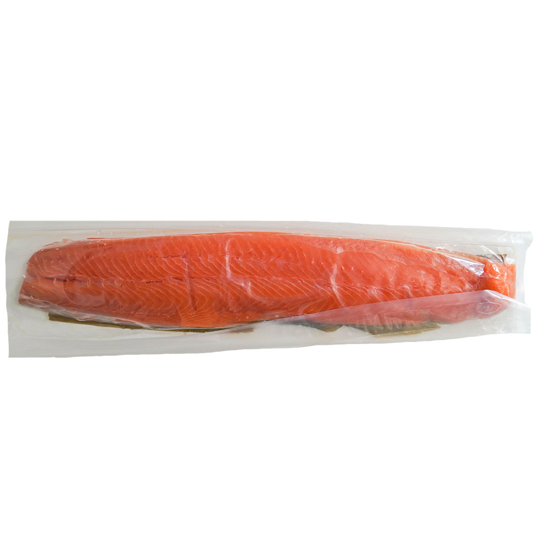 冷凍)北海道産秋鮭昆布〆ロイン約2～400g限定商品(生食用)不定貫