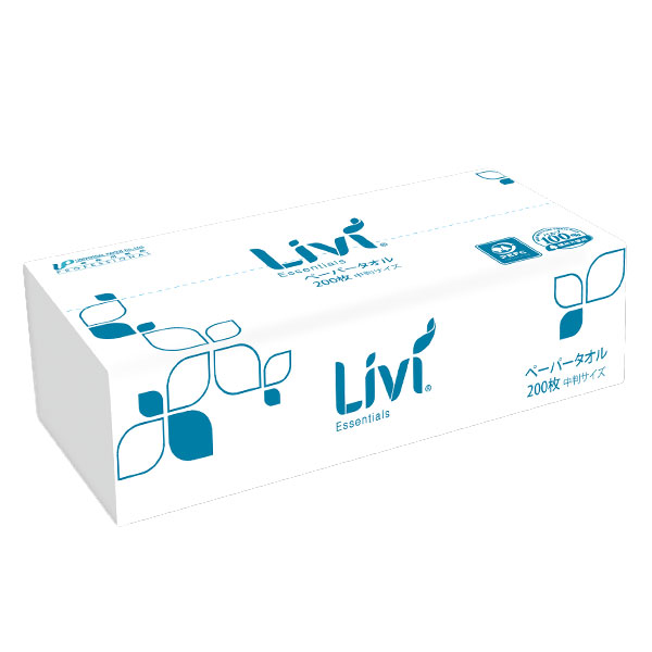 消)Livi ﾍﾟｰﾊﾟｰﾀｵﾙ 中判 200枚×5